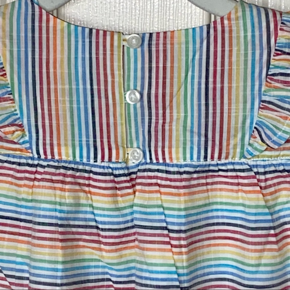 Gap Rainbow Striped Ruffle Dress - NEW!🌈 - Picture 6 of 11